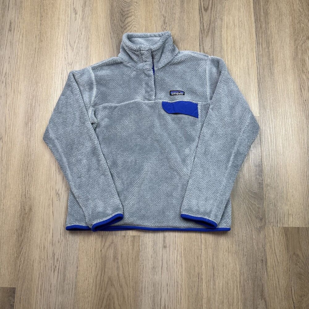 Patagonia Jacket Womens Medium Gray Polartec Fleece 1/4 Zip Pullover Thermal